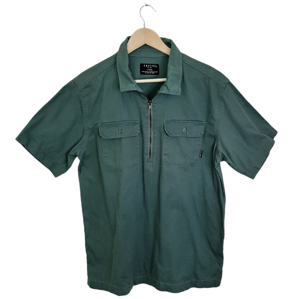 Empyre Men's Shirt Zipper Front Size L